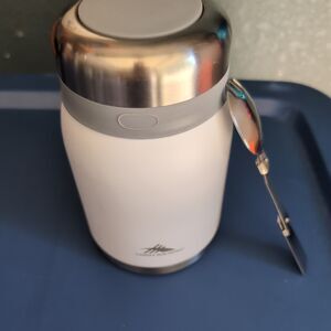 High Sierra Insulated Thermos Spoon Included Stainless Steel Food Jar White 24oz